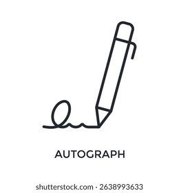 Autograph Icon Outline Style. Vector Illustration For Graphic Design