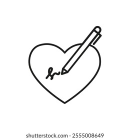 Autograph icon Simple thin line flat symbol
