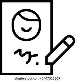 autograph icon. Thin linear style design isolated on white background