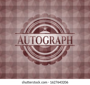 Autograph red seamless polygonal badge.