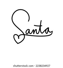 autograph of Santa Claus. Calligraphic signature for Christmas cards, gifts, packaging, stickers, etc. Vector isolated illustration
