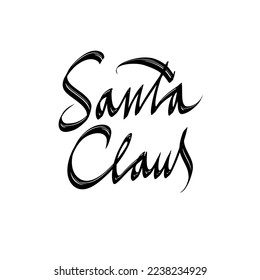 autograph of Santa Claus. Calligraphic signature for Christmas cards, gifts, packaging, stickers, etc. Vector isolated illustration