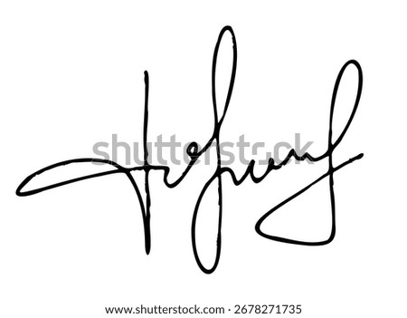 Autograph signature for business documents. Vector textured hand drawn calligraphy sketch scribble