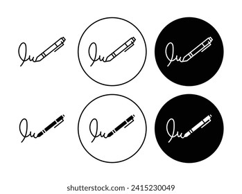 Autograph Vector Illustration Set. Autograph and Signature Symbol Suitable for Apps and Websites UI design style.