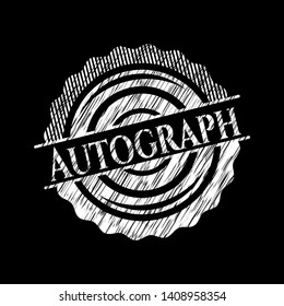 Autograph written on a chalkboard. Vector Illustration. Detailed.