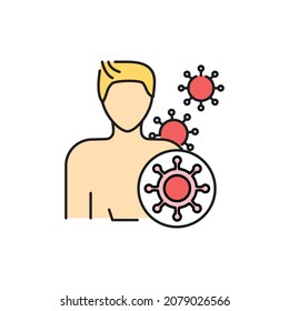 Autoimmune Disease Color Line Icon. Human Diseases.