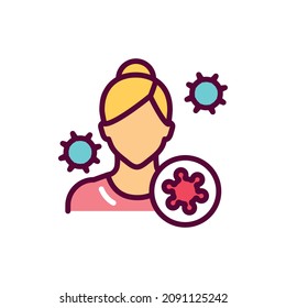 Autoimmune Disease Color Line Icon. Isolated Vector Element. Outline Pictogram For Web Page, Mobile App, Promo