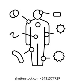 autoimmune disease line icon vector. autoimmune disease sign. isolated contour symbol black illustration
