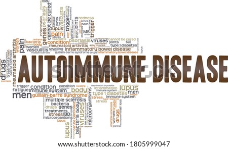 Autoimmune disease vector illustration word cloud isolated on a white background.
