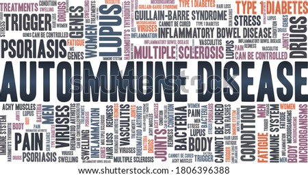 Autoimmune disease vector illustration word cloud isolated on a white background.