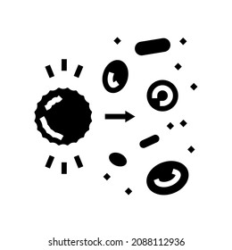 vectores de iconos de glifos de sangre autoinmune. signo de autoinmunidad sanguínea. símbolo de contorno aislado ilustración negra