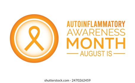 El mes de la conciencia autoinflamatoria se observa cada año en August.Anuncio diseño Plantilla Ilustración vectorial diseño de fondo.