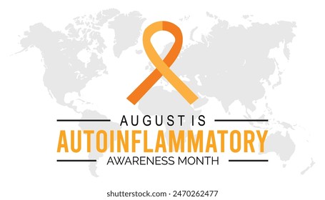 El mes de la conciencia autoinflamatoria se observa cada año en August.Anuncio diseño Plantilla Ilustración vectorial diseño de fondo.
