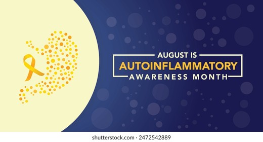 Autoinflammatory awareness month is observed every year on August.banner design template Vector illustration background design.
