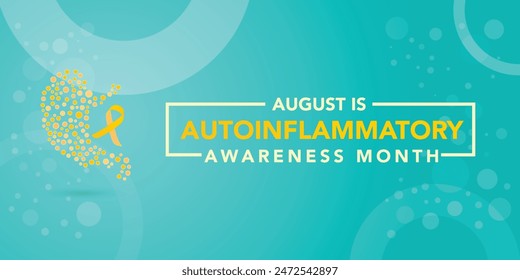 Autoinflammatory awareness month is observed every year on August.banner design template Vector illustration background design.
