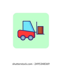 Autoloader line icon. Forklift truck, box, cargo. Logistics concept. Can be used for topics like shipping, delivery, loading