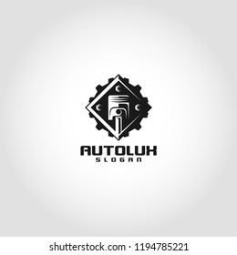 Autolux is a luxury auto logo with square concept