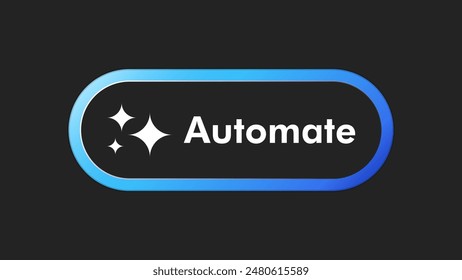 Automatizar la interfaz de usuario del Botón AI. Inteligencia artificial UI UX concepto de diseño para Sitio web, App aislado sobre fondo negro. Ilustración vectorial