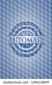 Automate blue hexagon emblem. Vector Illustration. Detailed.