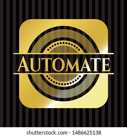 Automate gold badge or emblem. Vector Illustration. Detailed.