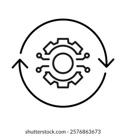 Automate Processes Icon – Gear Representing Automation Powered by AI