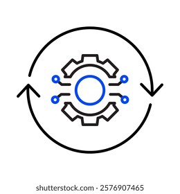 Automate Processes Icon – Gear Representing Automation Powered by AI