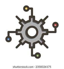 Automatizar El Icono De Colores Llenos De Línea Espesa Vector Para Uso Personal Y Comercial.
