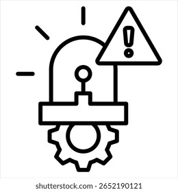 Automated Alert Outline Icon Vector Illustration