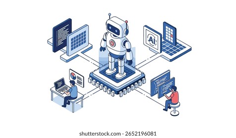 Automated artificial intelligence robot orchestrating complex digital systems across multiple connected computer networks and devices enhancing efficiency