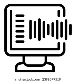 Automated assistant speaker icon outline vector. Vocal smart interactive agent. Futuristic help technology