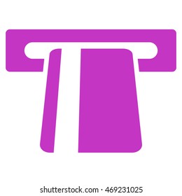 Automated Banking Service icon. Vector style is flat iconic symbol with rounded angles, violet color, white background.