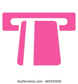 Automated Banking Service icon. Vector style is flat iconic symbol with rounded angles, pink color, white background.