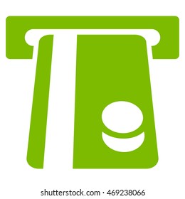 Automated Banking Service icon. Vector style is flat iconic symbol with rounded angles, eco green color, white background.