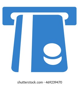Automated Banking Service icon. Vector style is flat iconic symbol with rounded angles, cobalt color, white background.