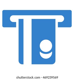 Automated Banking Service icon. Vector style is flat iconic symbol with rounded angles, cobalt color, white background.