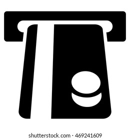 Automated Banking Service icon. Vector style is flat iconic symbol with rounded angles, black color, white background.