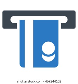 Automated Banking Service icon. Vector style is bicolor flat iconic symbol with rounded angles, smooth blue colors, white background.