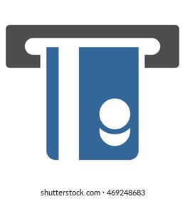 Automated Banking Service icon. Vector style is bicolor flat iconic symbol with rounded angles, cobalt and gray colors, white background.