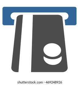 Automated Banking Service icon. Vector style is bicolor flat iconic symbol with rounded angles, cobalt and gray colors, white background.