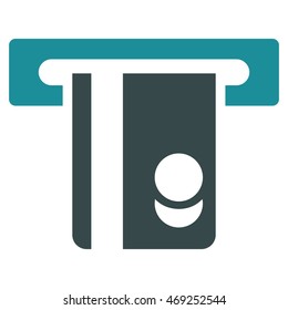 Automated Banking Service icon. Vector style is bicolor flat iconic symbol with rounded angles, soft blue colors, white background.