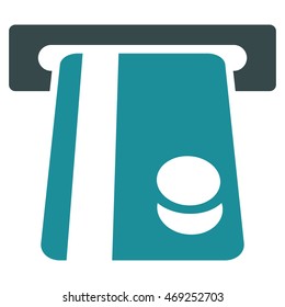 Automated Banking Service icon. Vector style is bicolor flat iconic symbol with rounded angles, soft blue colors, white background.