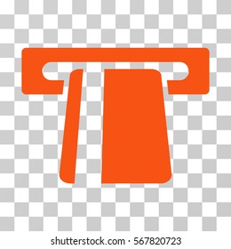 Automated Banking Service icon. Vector illustration style is flat iconic symbol, orange color, transparent background. Designed for web and software interfaces.