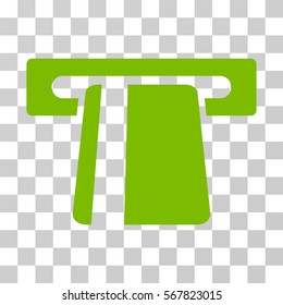 Automated Banking Service icon. Vector illustration style is flat iconic symbol, eco green color, transparent background. Designed for web and software interfaces.