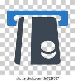 Automated Banking Service icon. Vector illustration style is flat iconic bicolor symbol, smooth blue colors, transparent background. Designed for web and software interfaces.