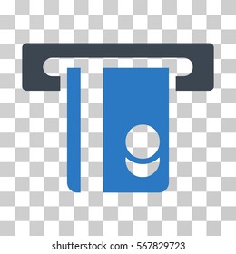 Automated Banking Service icon. Vector illustration style is flat iconic bicolor symbol, smooth blue colors, transparent background. Designed for web and software interfaces.