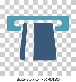 Automated Banking Service icon. Vector illustration style is flat iconic bicolor symbol, cyan and blue colors, transparent background. Designed for web and software interfaces.