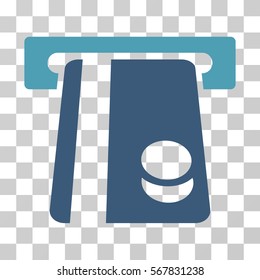 Automated Banking Service icon. Vector illustration style is flat iconic bicolor symbol, cyan and blue colors, transparent background. Designed for web and software interfaces.