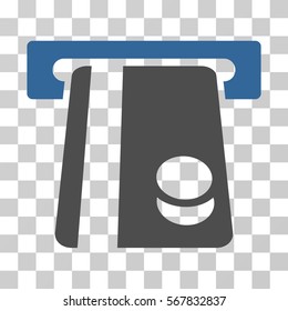 Automated Banking Service icon. Vector illustration style is flat iconic bicolor symbol, cobalt and gray colors, transparent background. Designed for web and software interfaces.