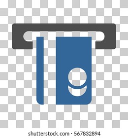 Automated Banking Service icon. Vector illustration style is flat iconic bicolor symbol, cobalt and gray colors, transparent background. Designed for web and software interfaces.