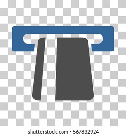 Automated Banking Service icon. Vector illustration style is flat iconic bicolor symbol, cobalt and gray colors, transparent background. Designed for web and software interfaces.